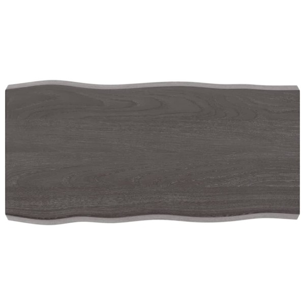 Tablero mesa madera tratada borde vivo marrón 80x40x(2-6) cm