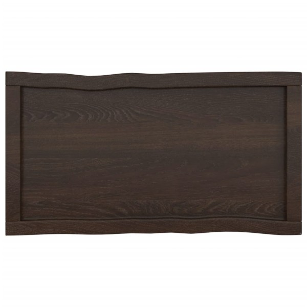 Tablero mesa madera tratada borde vivo marrón 80x40x(2-6) cm