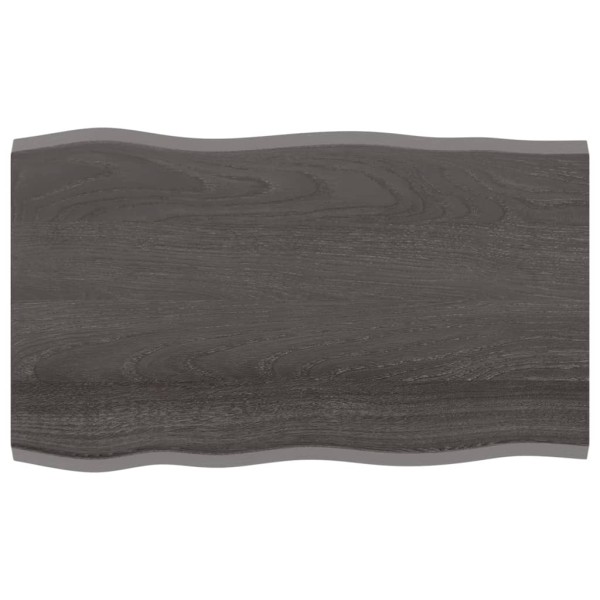 Tablero mesa madera tratada roble borde vivo marrón 100x60x2 cm