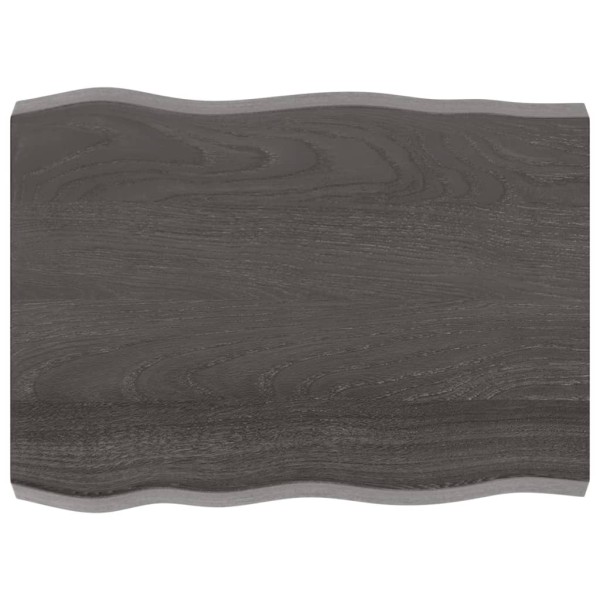 Tablero mesa madera tratada borde vivo marrón 80x60x(2-6) cm