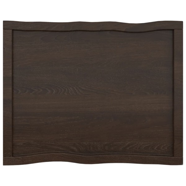 Tablero mesa madera tratada borde vivo marrón 80x60x(2-6) cm