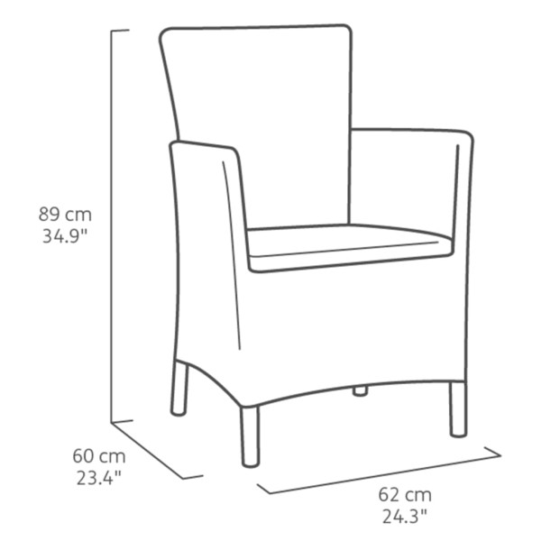 Keter Set de comedor de jardín 3 piezas Iowa capuchino 224383