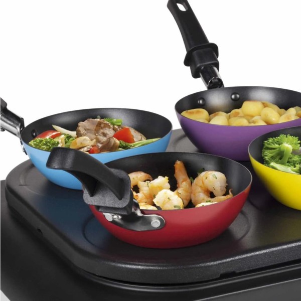 Tristar Juego de sartenes wok negro 1000 W