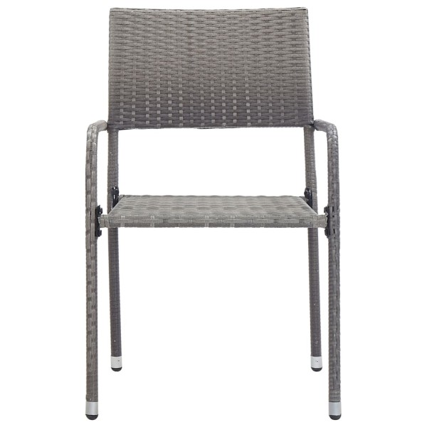 Set comedor jardín 7 pzas ratán sintético gris antracita y gris