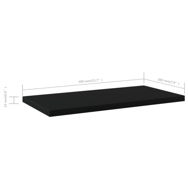 Estantes para estantería 4 uds contrachapada negro 40x20x1,5 cm