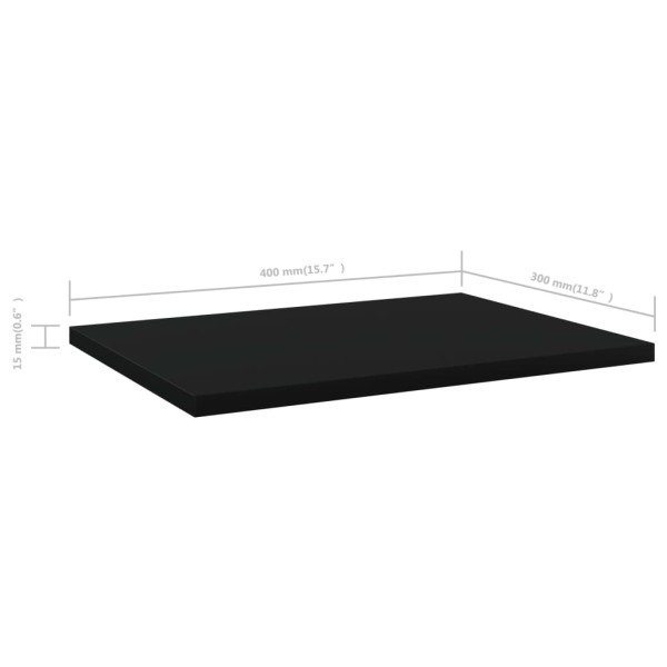 Estantes para estantería 4 uds contrachapada negro 40x30x1,5 cm