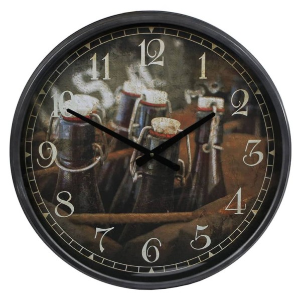 Gifts Amsterdam Reloj de pared Bottles in Crate metal negro 51