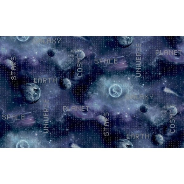 Noordwand Papel pared Good Vibes Galaxy Planets and Text negro