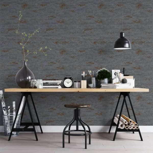 Noordwand Papel de pared Topchic Concrete Look gris oscuro