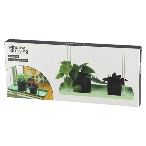 Esschert Design Bandeja colgante para plantas rectangular verde