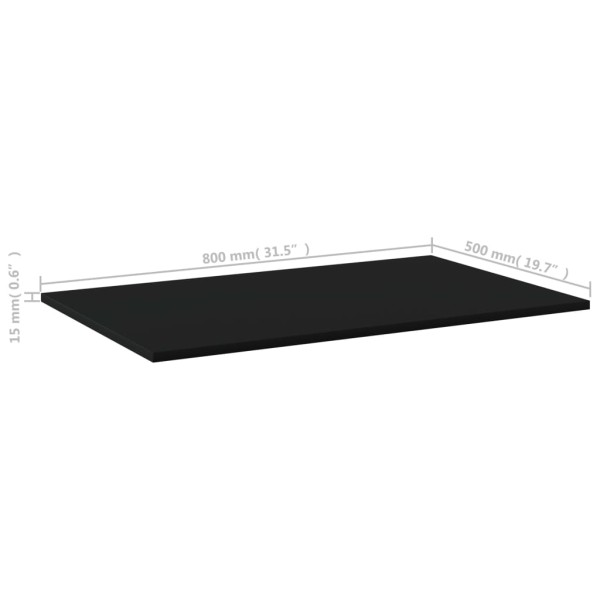 Estantes para estantería 4 uds contrachapada negro 80x50x1,5 cm