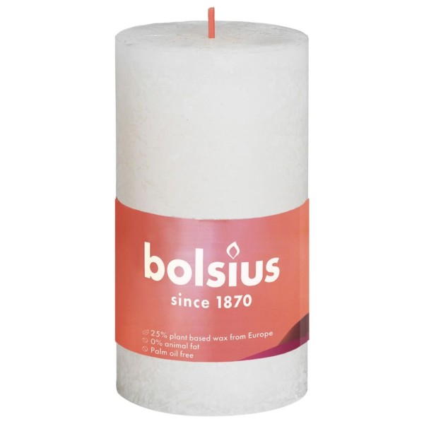 Bolsius Velas rústicas Shine 8 unidades perla suave 100x50 mm