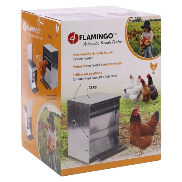 FLAMINGO Comedero automático de pedal para pollos Timo 12 kg