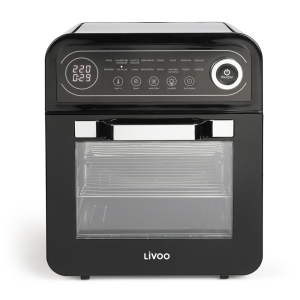 Livoo Horno freidora de aire negro 12 L 1600 W