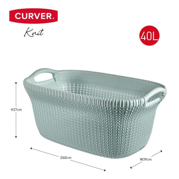 Curver Cesto para la ropa sucia Knit azul claro 40 L