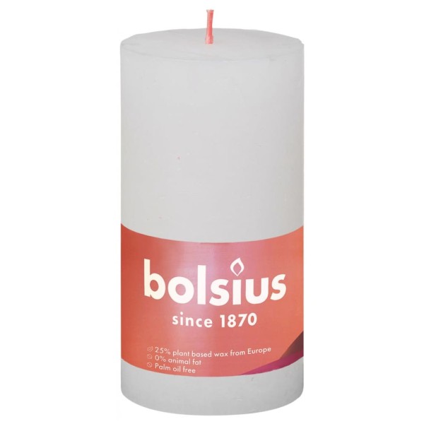 Bolsius Velas rústicas Shine 4 unidades blanco turbio 130x68 mm