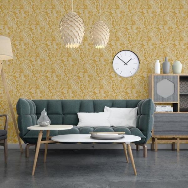 DUTCH WALLCOVERINGS Papel pintado Mae ocre y beige