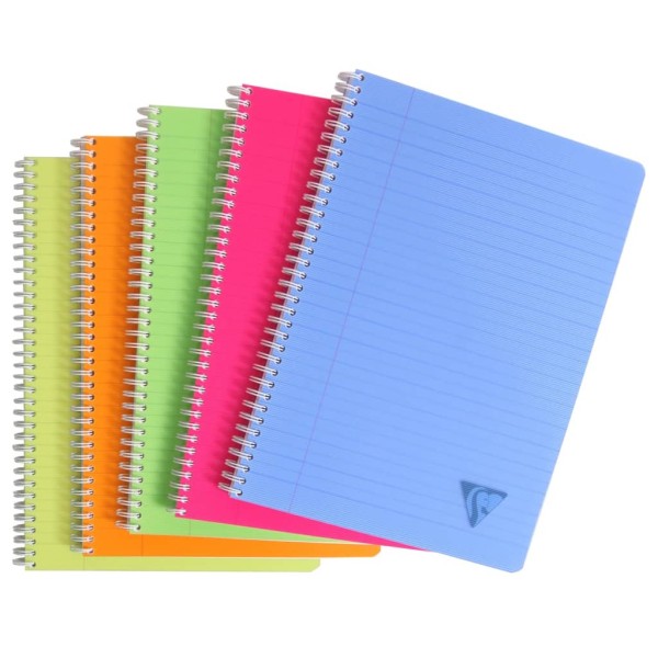 Clairefontaine Cuadernos con espiral A4 90 hojas rayado y margen 5 uds