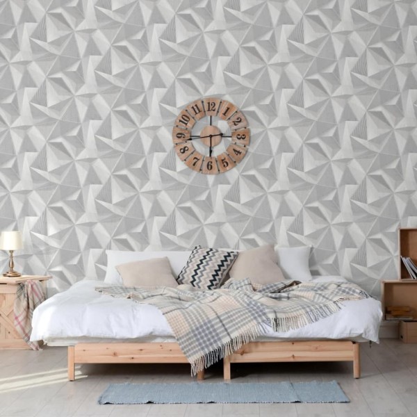 DUTCH WALLCOVERINGS Papel pintado Onyx gris claro