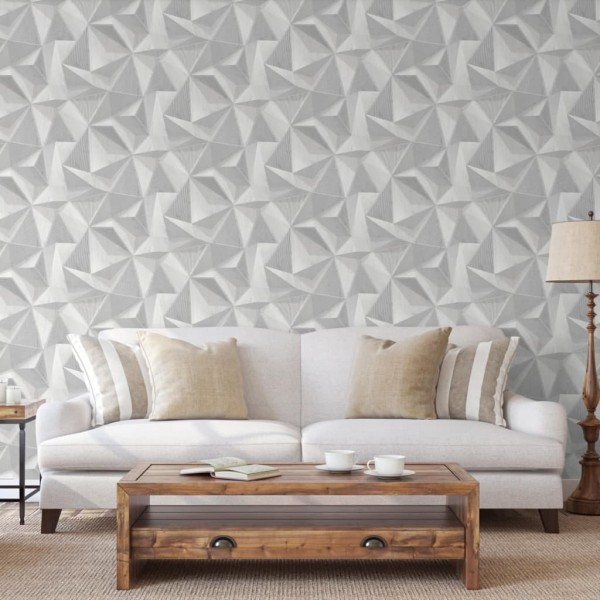 DUTCH WALLCOVERINGS Papel pintado Onyx gris claro