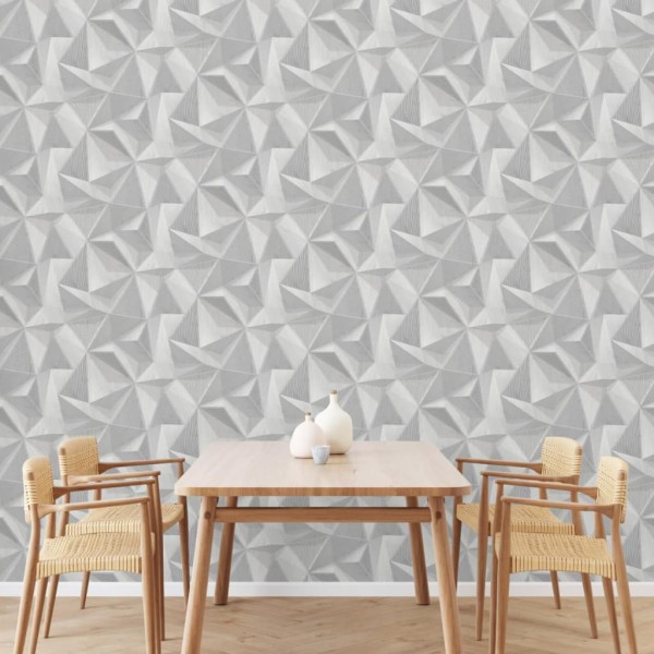 DUTCH WALLCOVERINGS Papel pintado Onyx gris claro