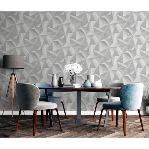 DUTCH WALLCOVERINGS Papel pintado Onyx gris claro