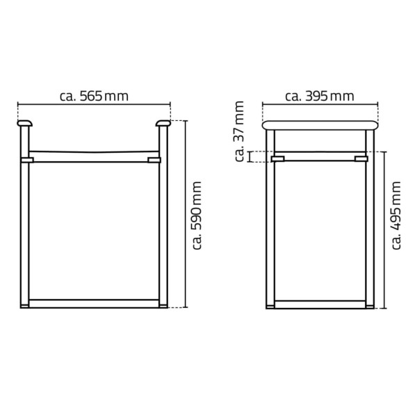 RIDDER Taburete de baño Zac XXL negro PU/aluminio