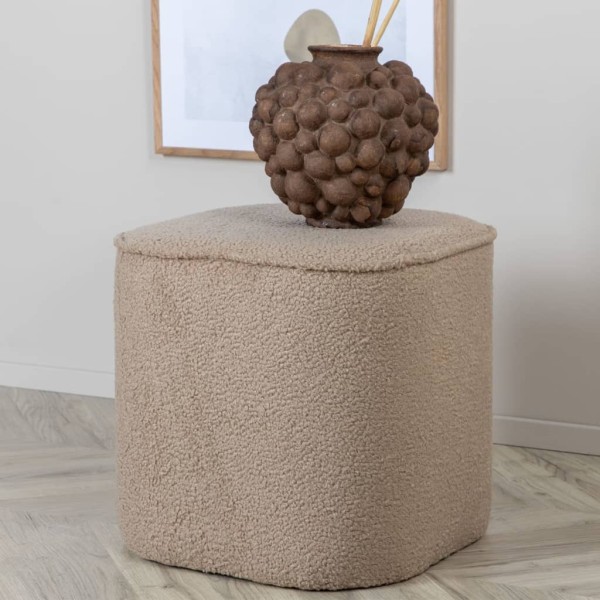 Venture Home Puf Piff felpa beige 44x44x41 cm