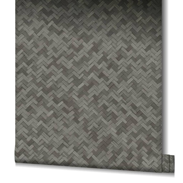 Noordwand Papel pintado Botanica Rattan Wickerwork negro y gris