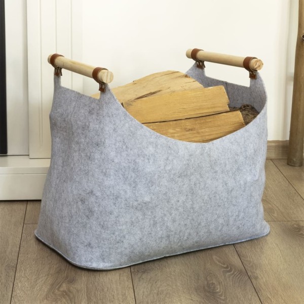 HI Cesta de fieltro con 2 asas gris 54x30x40 cm