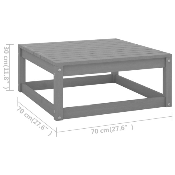 Set de muebles de jardín 2 pzas con cojines madera pino gris