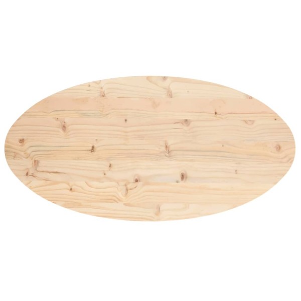 Tablero de mesa ovalado madera maciza de pino 100x50x2,5 cm