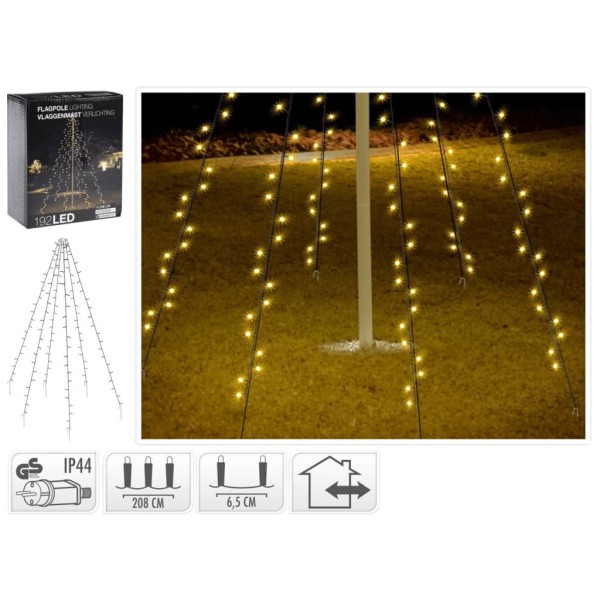 Ambiance Luz de asta de bandera de Navidad con 192 LEDs 208 cm