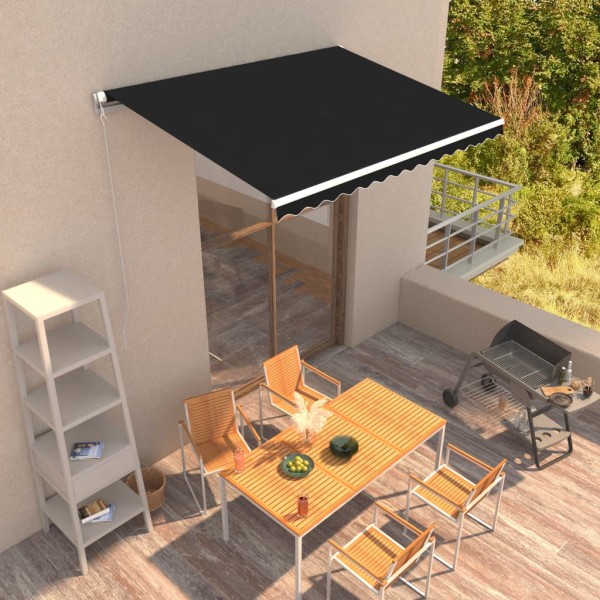 Toldo retráctil manual gris antracita 350x250 cm