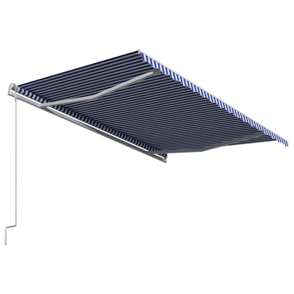 Toldo automático retráctil azul y blanco 450x300 cm