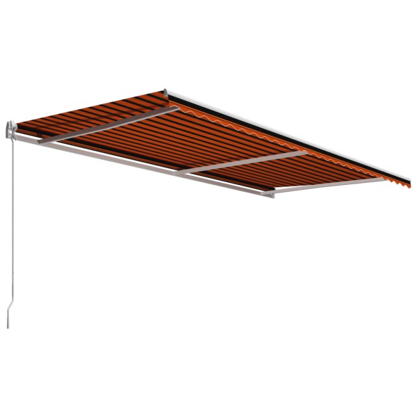 Toldo manual retráctil naranja y marrón 600x300 cm