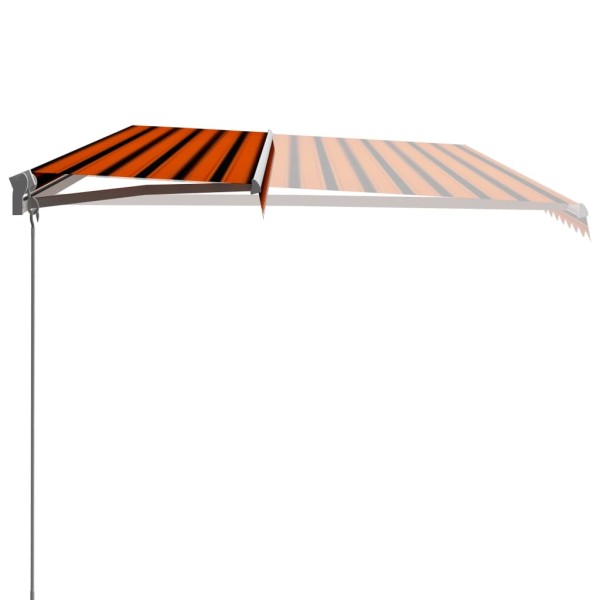 Toldo manual retráctil naranja y marrón 600x300 cm