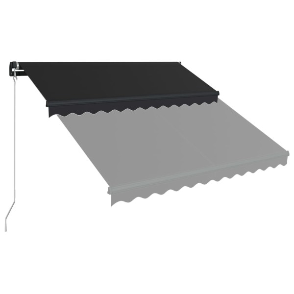 Toldo retráctil manual con LED gris antracita 350x250 cm