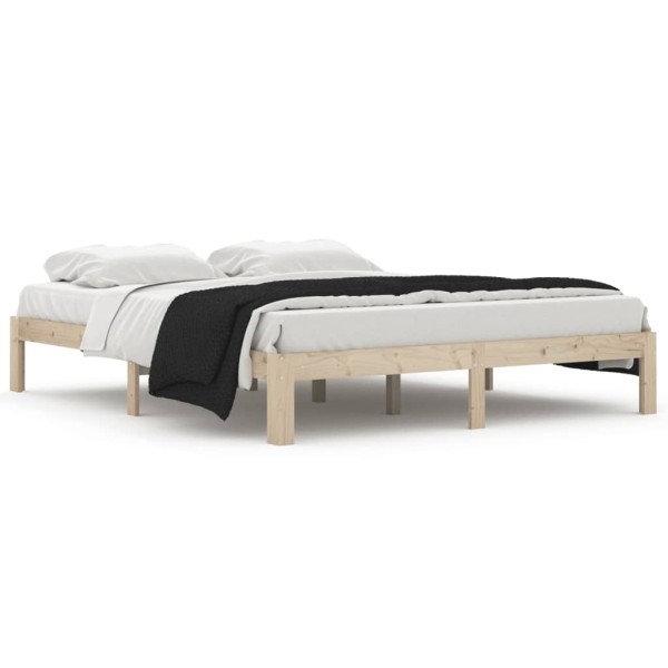 Estructura de cama de madera maciza de pino 160x200 cm