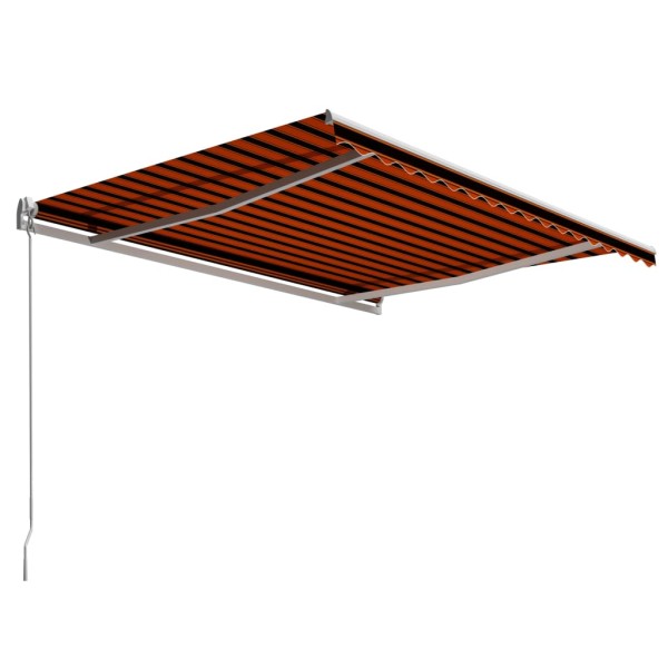 Toldo manual retráctil naranja y marrón 450x300 cm