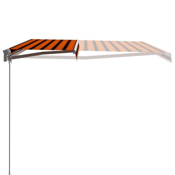 Toldo manual retráctil naranja y marrón 450x300 cm