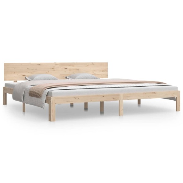 Estructura de cama madera maciza de pino 200x200 cm