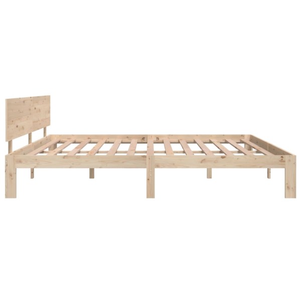 Estructura de cama madera maciza de pino 200x200 cm