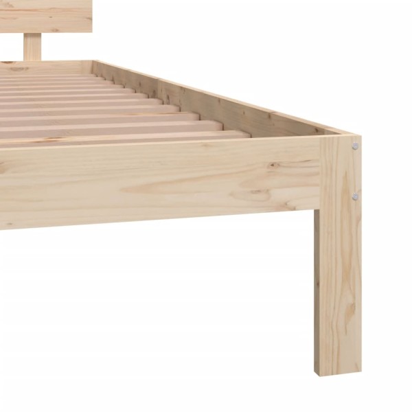 Estructura de cama madera maciza de pino 200x200 cm