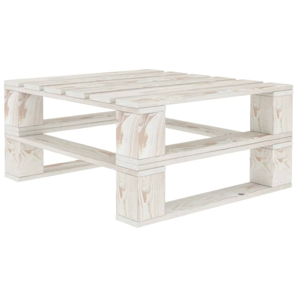 Juego de muebles de palés para jardín 6 piezas madera blanco