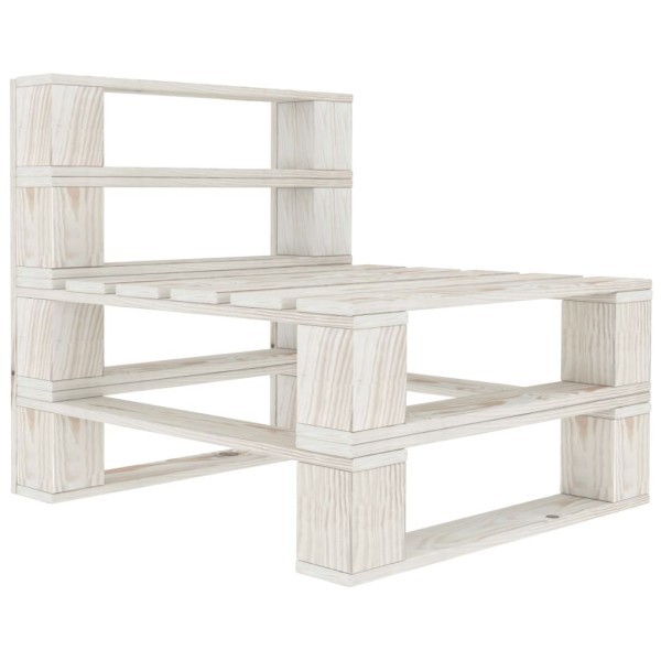 Juego de muebles de palés para jardín 6 piezas madera blanco