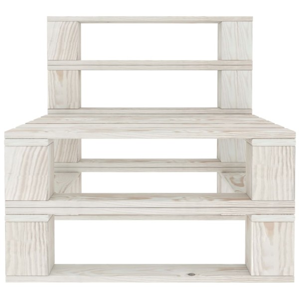 Juego de muebles de palés para jardín 6 piezas madera blanco