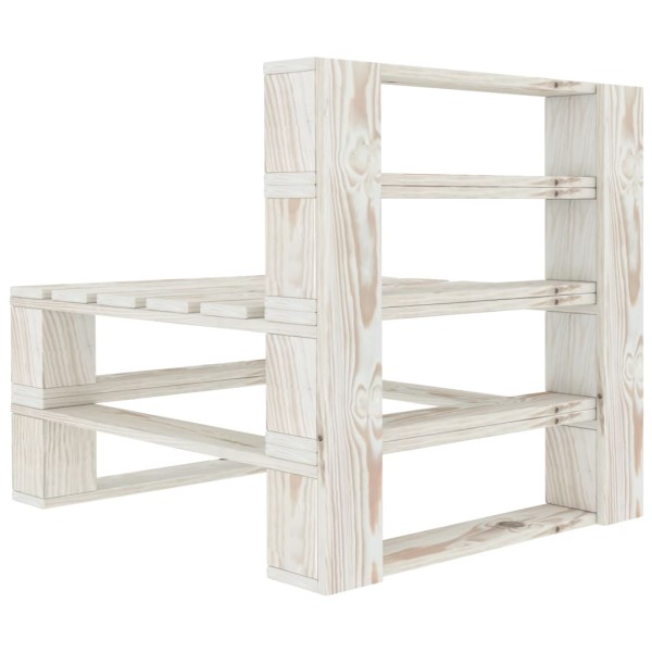 Juego de muebles de palés para jardín 6 piezas madera blanco