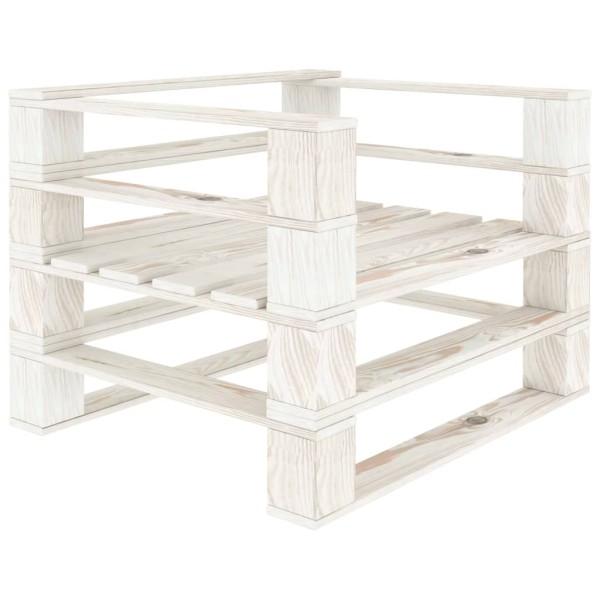 Juego de muebles de palés para jardín 6 piezas madera blanco