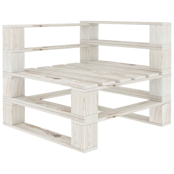 Juego de muebles de palés para jardín 6 piezas madera blanco